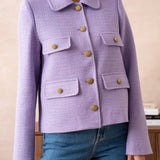 Straight-cut knit jacket with lapels