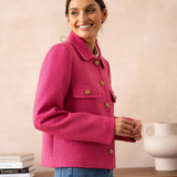 Straight-cut knit jacket with lapels