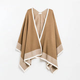 Camel knitted poncho