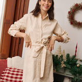 Robe chemise beige